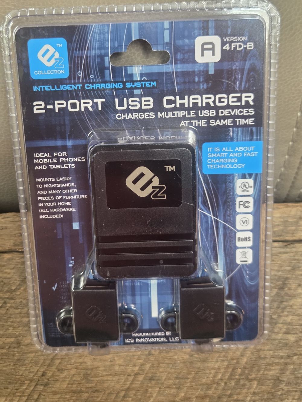 New Sealed eZ Collection 2-Port Mountable USB Charger ~ Bin 1B